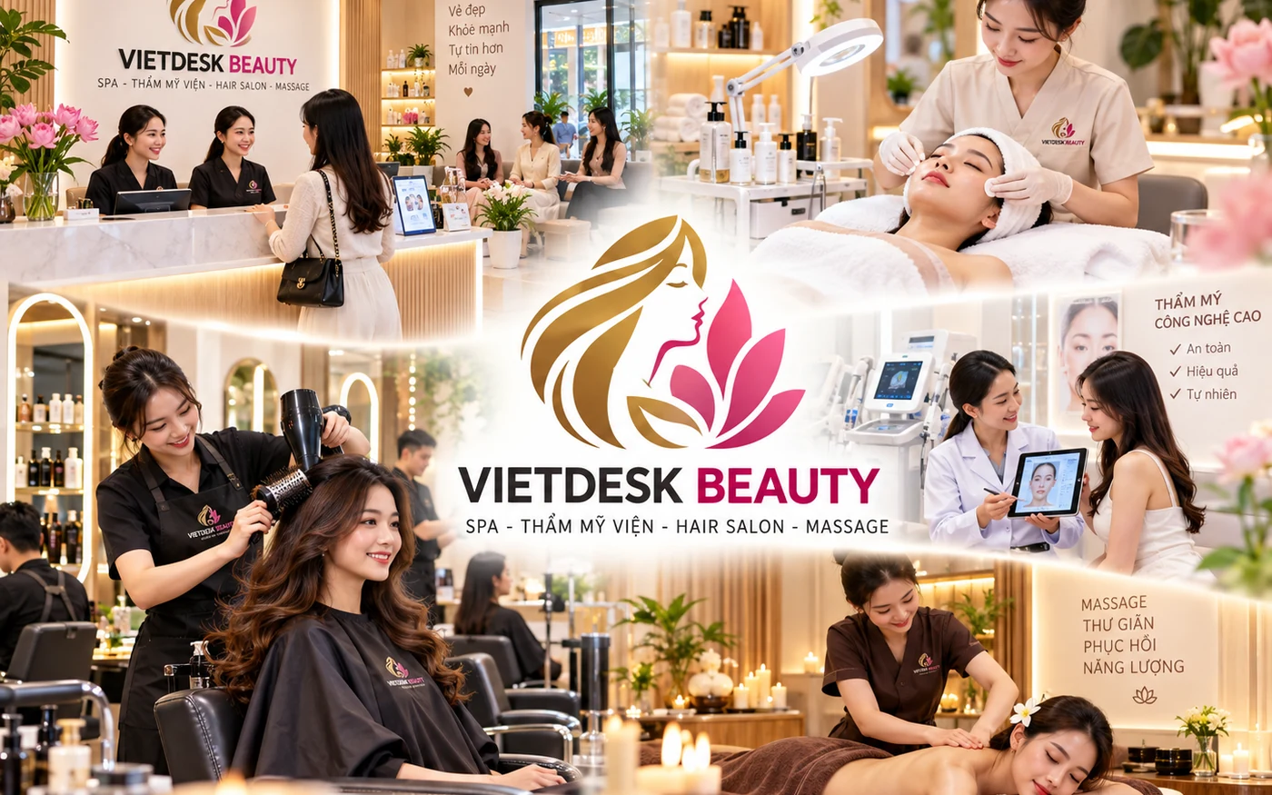 Minh họa mô hình kinh doanh VIETDESK BEAUTY SPA